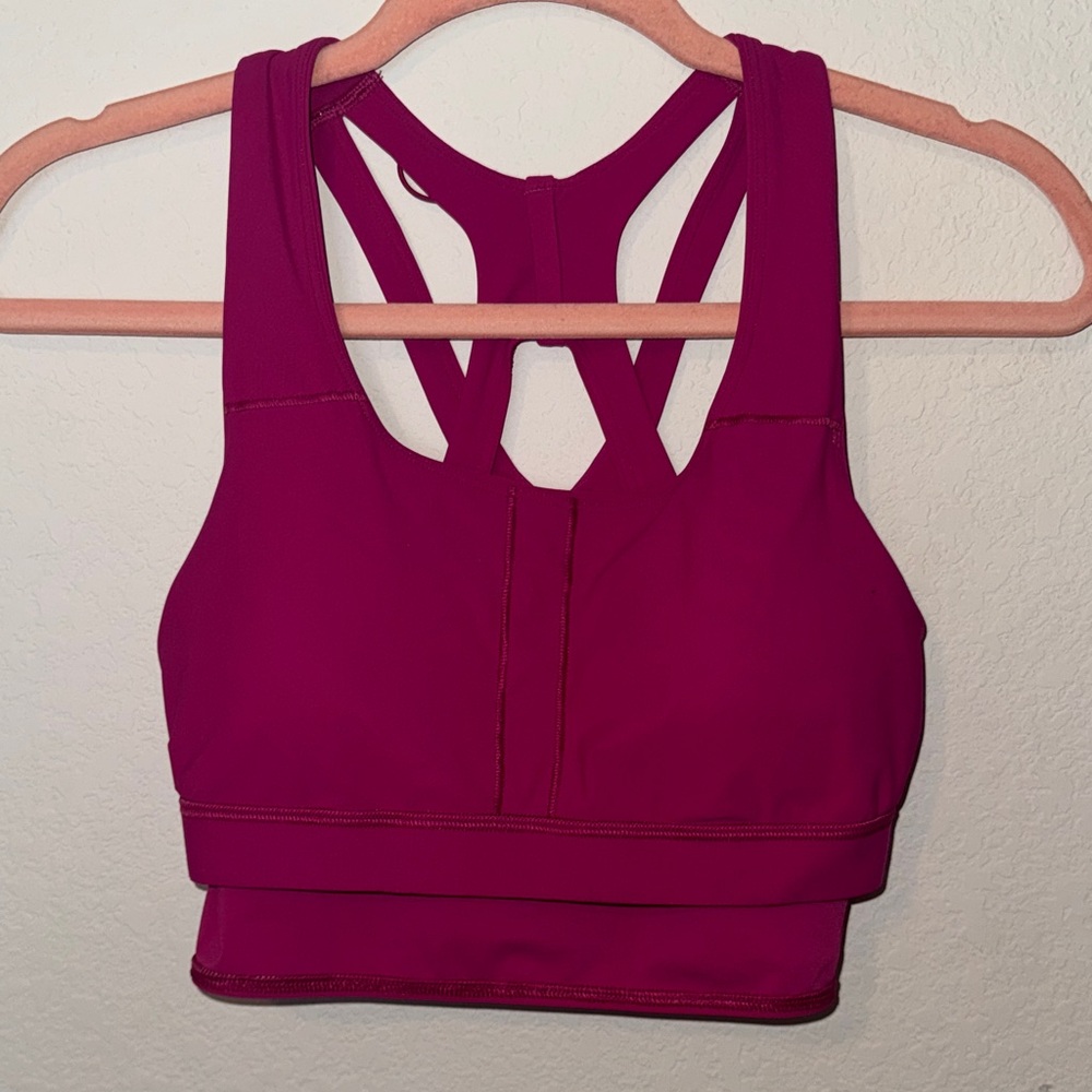 Lululemon Women's Pink Sports top with built in bra size 8 - Picture 6 of 7